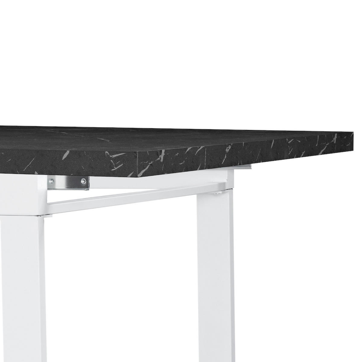 ESSTISCH LEVIN 120-160/80/76 cm Marmor-Schwarz - Anthrazit/Weiß, Holzwerkstoff/Metall (80/120/77cm) - B&D Home