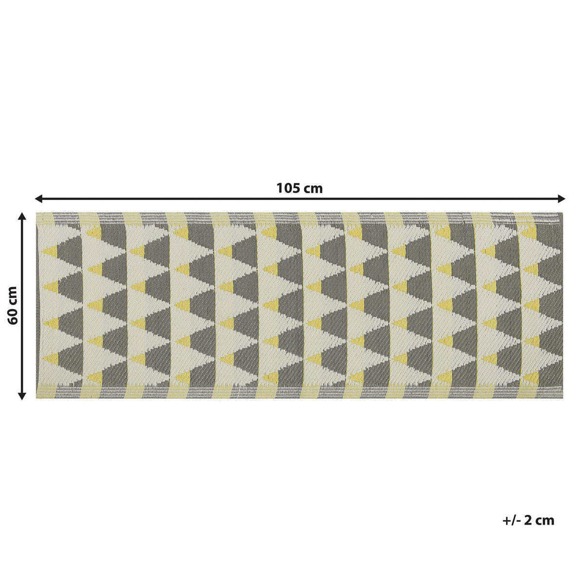 OUTDOOR-TEPPICH Hisar 105/60 cm - Grau, Kunststoff (60/105cm) - Beliani