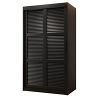SCHWEBETÜRENSCHRANK 200/100/62 2-türig - Schwarz, Holz/Kunststoff (100/200/62cm) - MÖBEL KRYSPOL