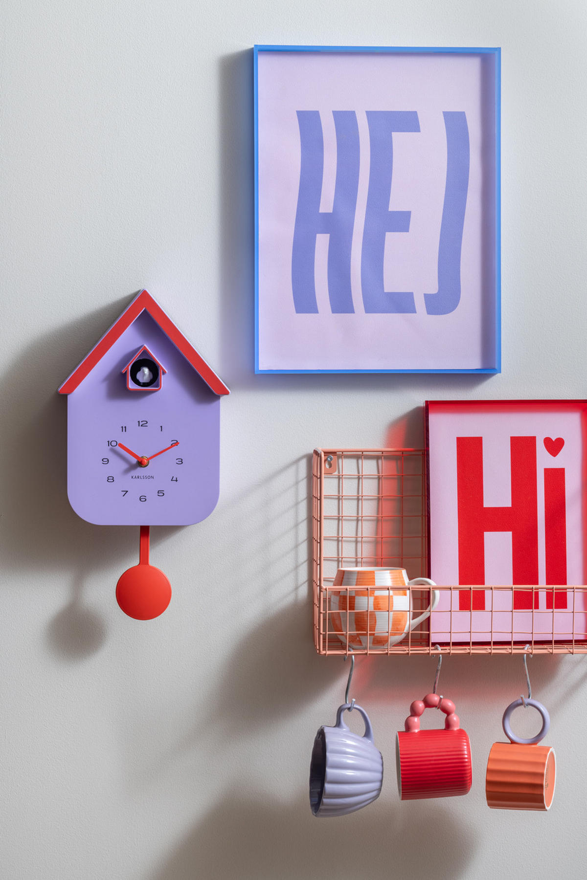 WANDBILD Wall Art Hi Rot 3/22/31 cm - Rot, Kunststoff (22/31/3cm) - Present Time