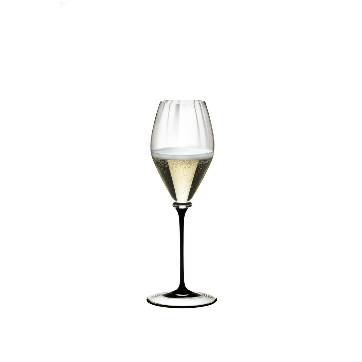 CHAMPAGNERGLAS Fatto A Mano Performance, Hochwertiges Glas, mit Schwarzem Stiel, 375 ml - Schwarz, Glas (0.38L) - Riedel