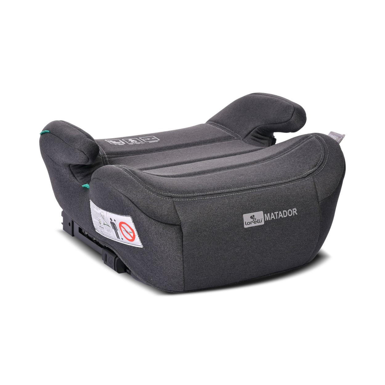 SITZERHÖHUNG i-Size Matador schwarz (125-150cm) Kindersitz, Isofix, Armlehne - Schwarz, Kunststoff (42/21/38cm) - Lorelli