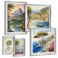 BILDER SET 5er Set - 50x50 cm & 20x30 cm & 40x60 cm Silberner Rahmen - Zitrusfrüchte aus Italien - Silberfarben, Kunststoff (40/60cm) - TULUP