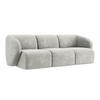 3-SITZER SOFA Chenille Stoff Grau - Hellgrau/Schwarz, Holzwerkstoff/Kunststoff (244/75/94cm) - Makamii