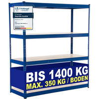 LAGERREGAL 160/60 cm Metall Blau - Blau, Metall (160/180/60cm) - CLP