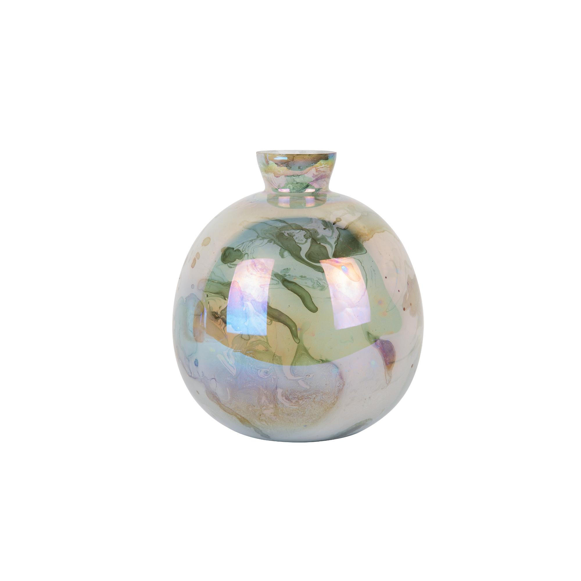 VASE Melange Bottle Grün 23/23/26 cm - Grün, Glas (26cm) - Present Time