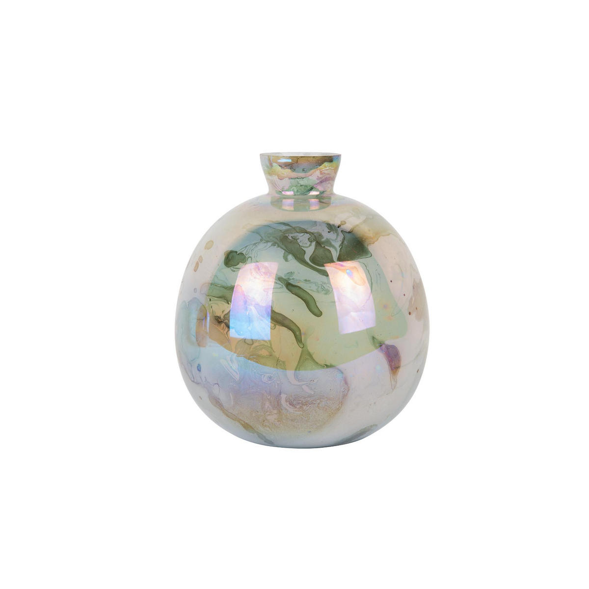 VASE Melange Bottle Grün 23/23/26 cm - Grün, Glas (26cm) - Present Time