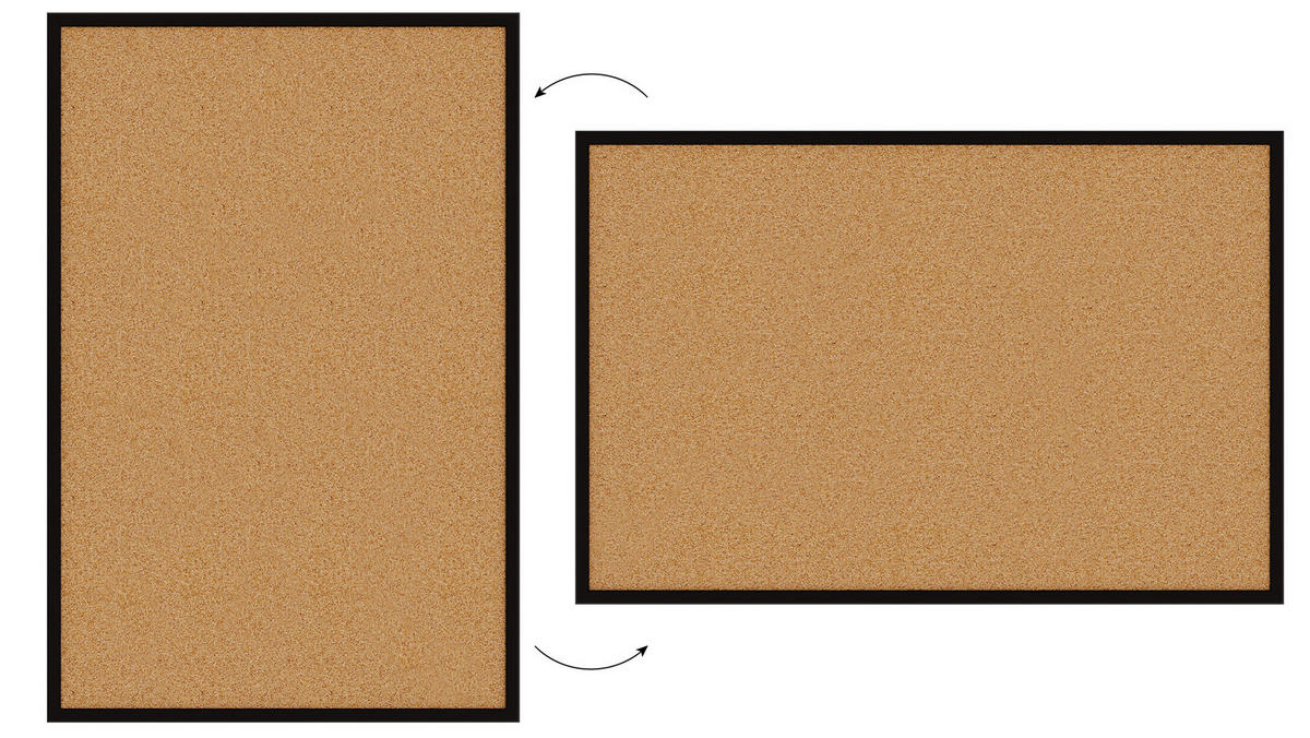 PINNWAND mit schwarzem Naturholzrahmen 90x60cm - Schwarz, Holz (90/60/1.5cm) - ALLboards