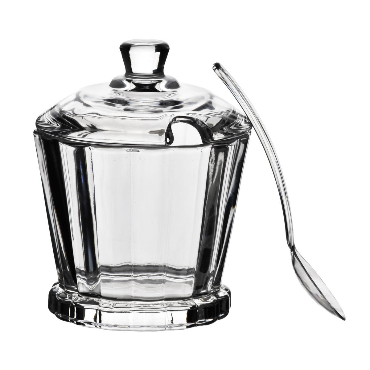 ZUCKERDOSE Elise Stripes Transparent 8,4x7xh12 cm Glas - Transparent, Glas (8.4/12cm) - Mondex