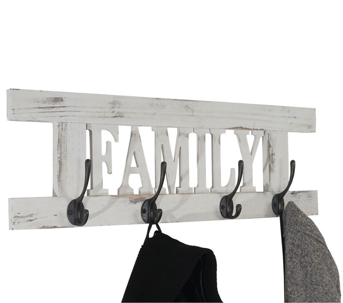 WANDGARDEROBE FAMILY SHABBY-LOOK Cremeweiß - Weiß, Holz (60/21/2cm) - MCW