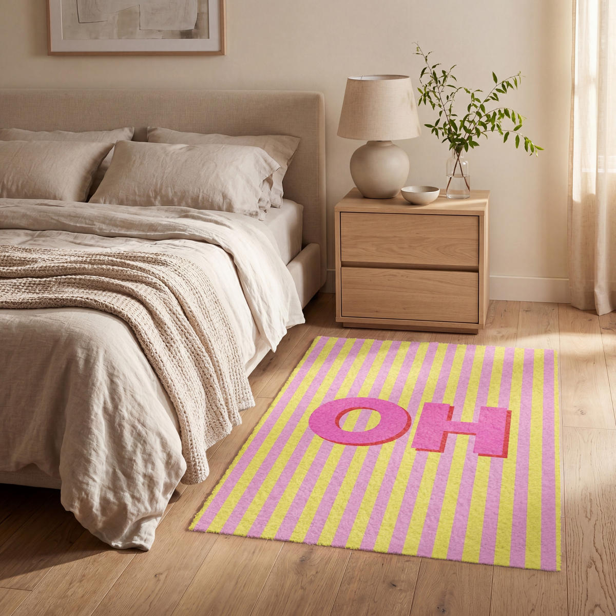 TEPPICH - Text - Streifen - Rosa - 80x120 cm - Pink, Kunststoff/Textil (80/0.4cm) - OnlyWow