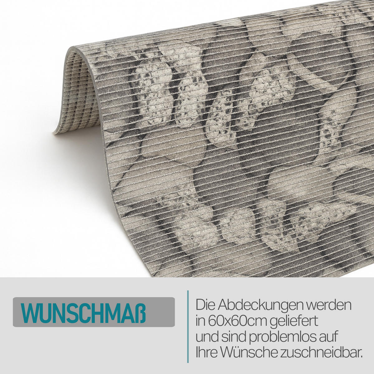WASCHMASCHINENAUFLAGE 60x60 cm Steine Grau - Grau, Kunststoff (60/60cm) - Bestlivings