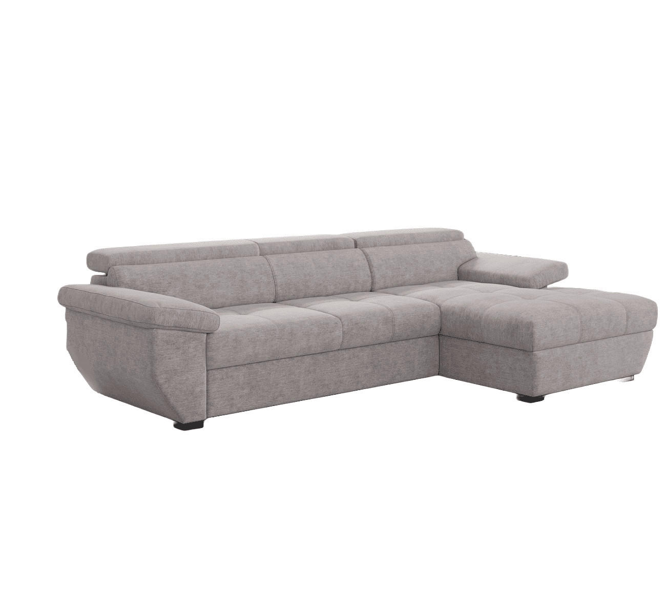 ECKSOFA mit Schlaffunktion und Bettkasten, verstellbare Kopflehnen - Schwarz/Grau, Kunststoff/Textil (170/267cm) - Cotta