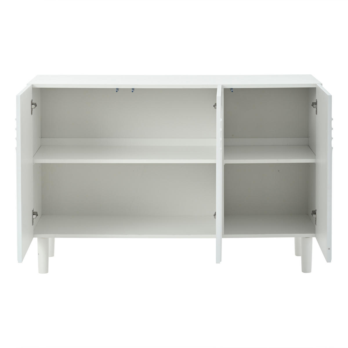 SIDEBOARD 120 cm in Weiß Kommode mit 3 Designtüren & verstellbaren Fächern - Weiß, Holzwerkstoff (120/79/39cm) - Urban Meuble