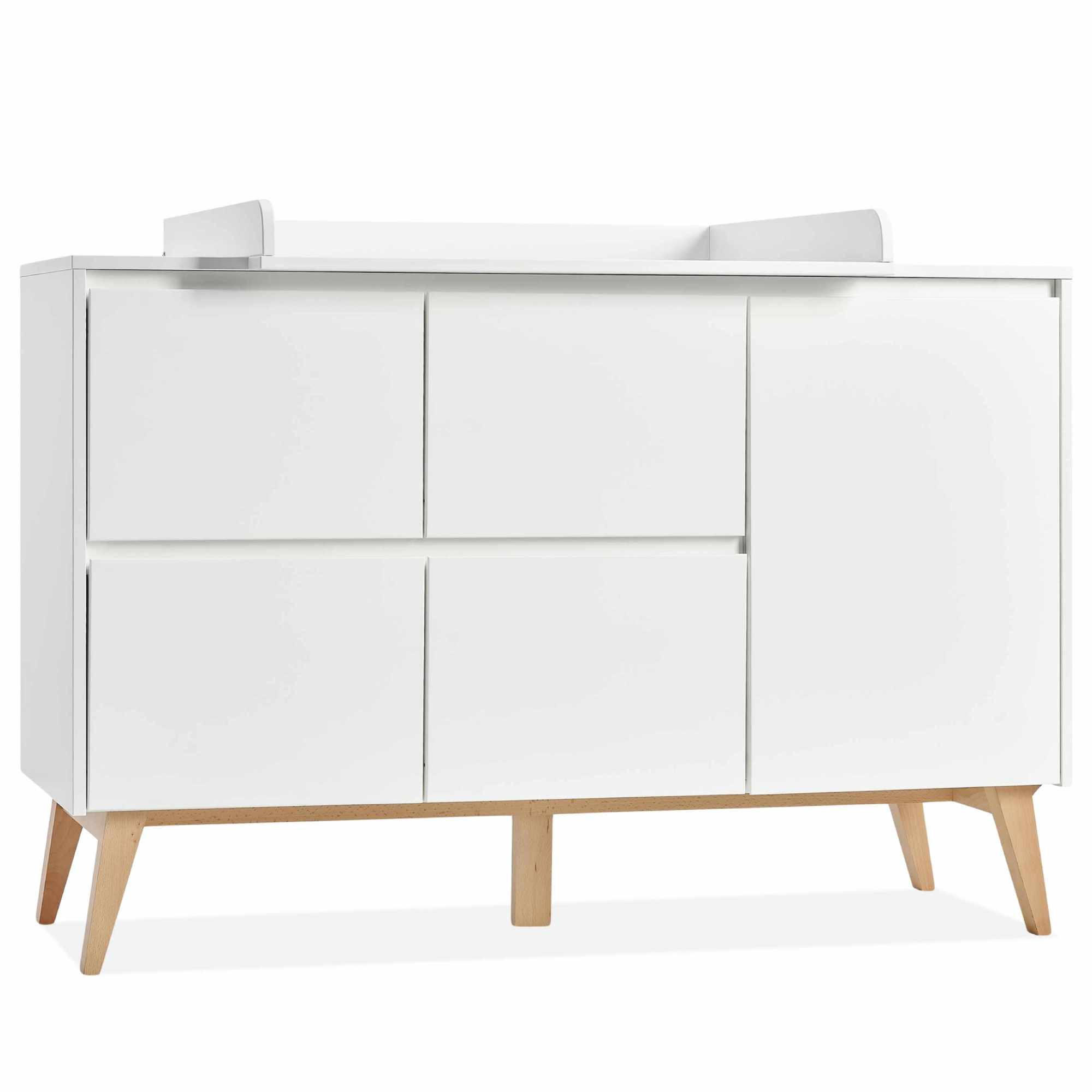 Konsimo® Wickelkommode Weiß 149x100x53 cm