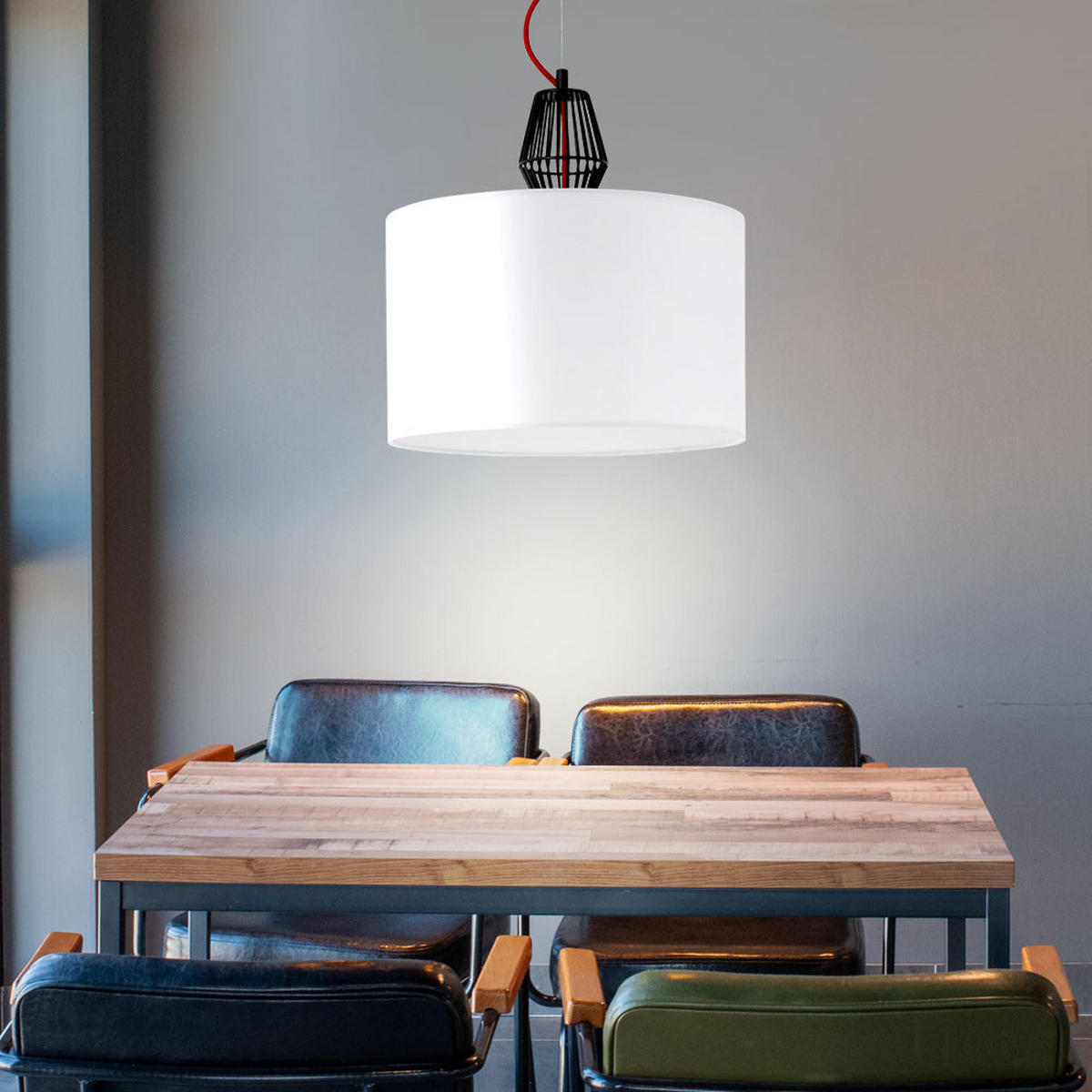 LED HÄNGELEUCHTE Metall Textil Weiß - Weiß, Metall (35.5/35.5/22cm)