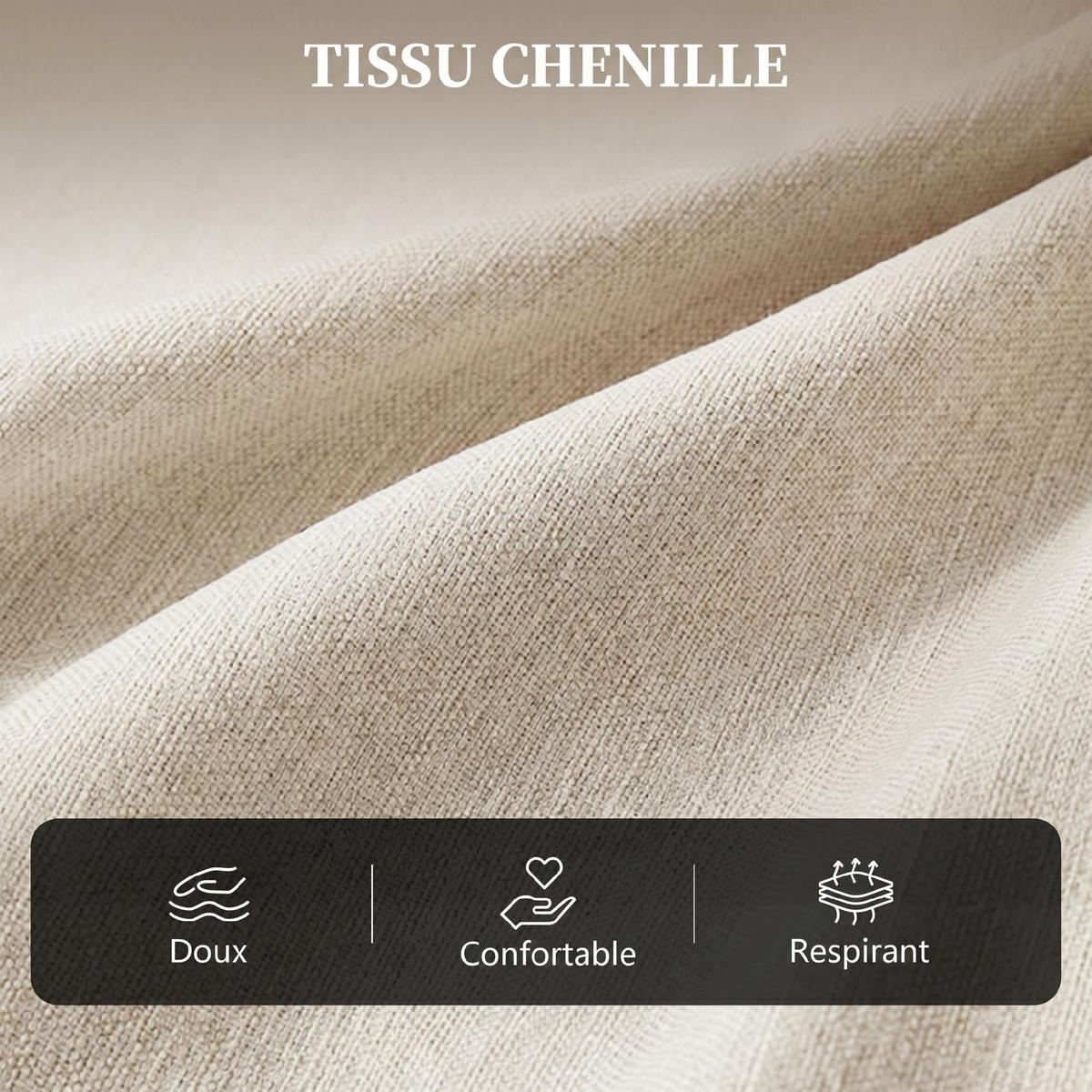 RELAXSESSEL,CHENILLE Liegefunktion 360° drehbar Seitentaschen,cremefarben - Creme, Textil (91/104/93cm) - Vallsero