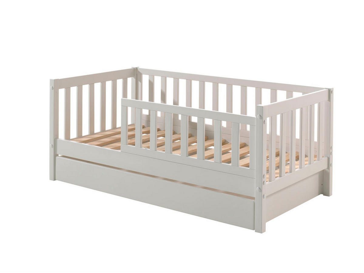 JUNIORBETT Karie 148x60x76 aus Massivholz+MDF in Weiß - Weiß, Holz (70/140cm) - 58aufmkessel