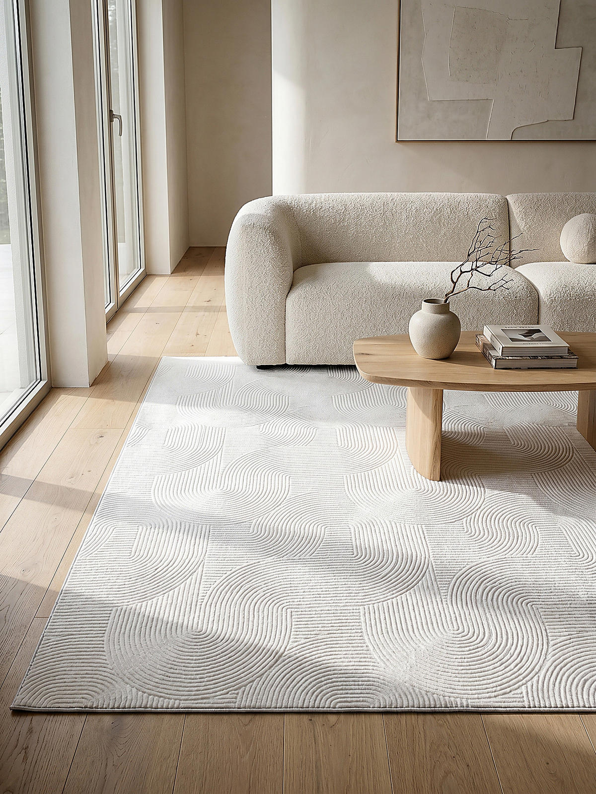KURZFLORTEPPICH Antirutsch Geometrisch DALAR Polypropylen Weiß 200 x 280 cm - Weiß, Textil (200/280cm) - KADIMA DESIGN