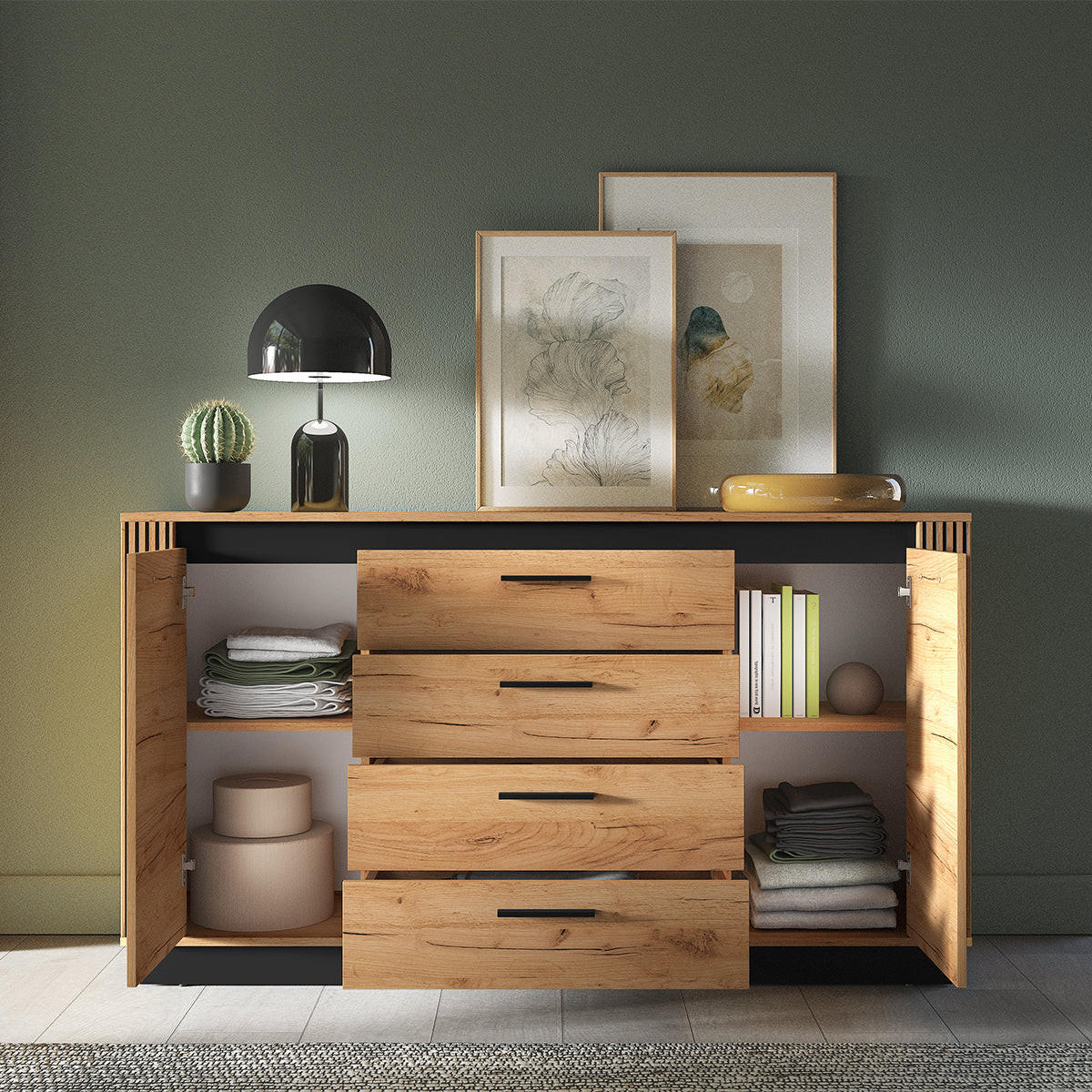 KOMODA Solal Drevo - hnedá, kompozitné drevo (160/90/40cm) - Petits-meubles