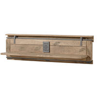 WANDREGAL Mango 180x25x38 whitewash lackiert RAILWAY #391 - Beige, Holz (180/38/25cm) - Massivmoebel24