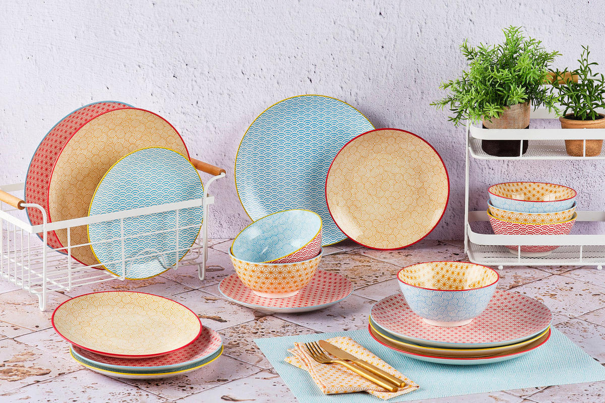 SERVICE Die Essentials - 18 Teile - Color - Blau, Keramik (1/1/1cm) - Björn