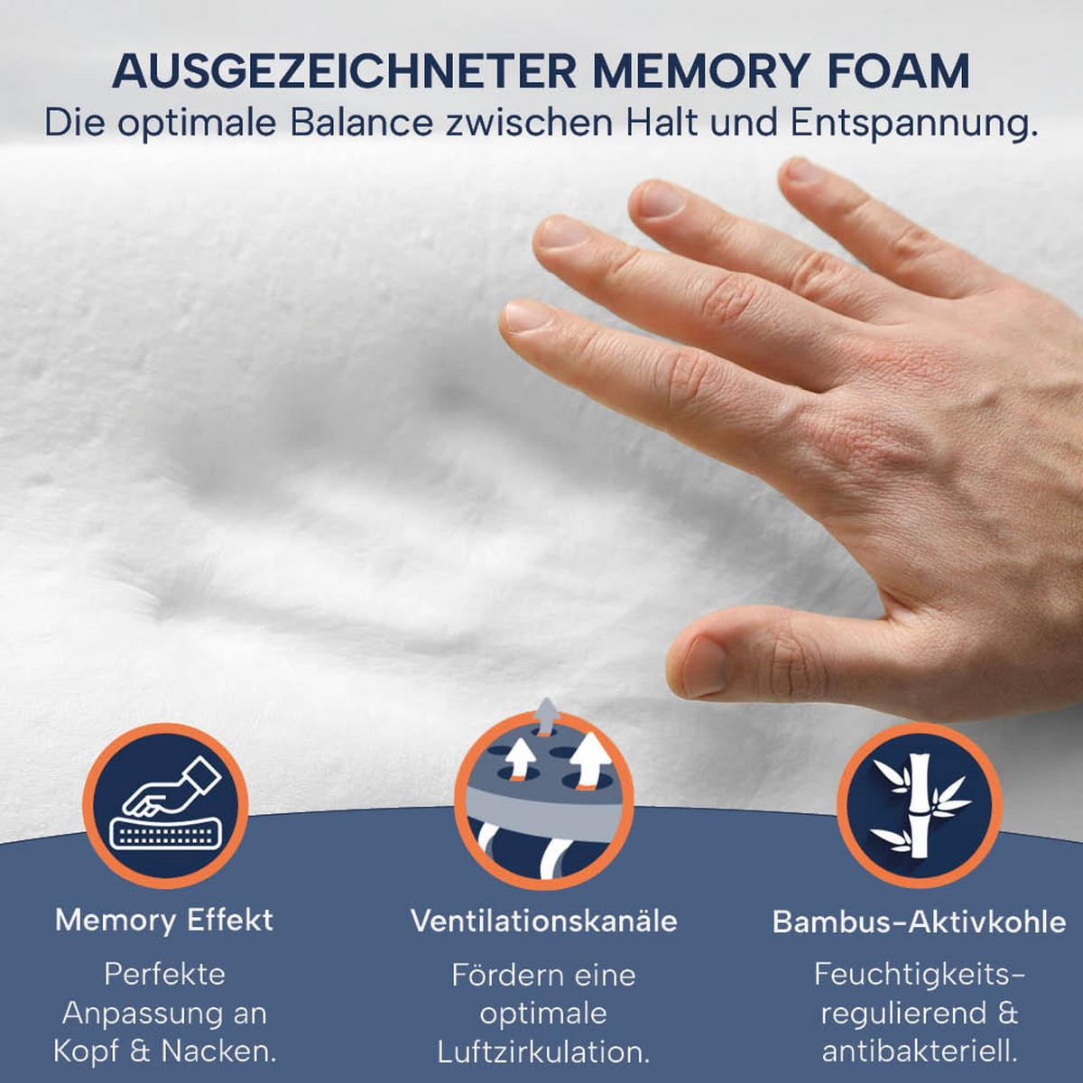 ORTHOPÄDISCHES Nackenkissen ERGO VARIO inkl. beigem Baumwoll- Schonbezug, 60x30x10/12, Rücken- & Seitenschläfer, cosyPUR® Memory Foam - Beige, Textil (30/60cm) - casimum