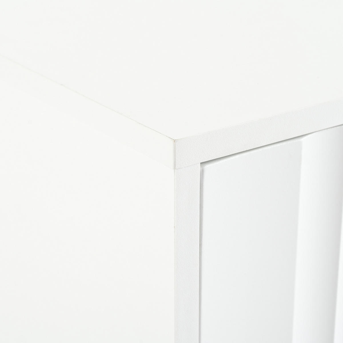 TV-SCHRANK Weiß 190/38/48 cm Goldbeine Gerilltes Türdesign - Weiß, Karton (38/48/190cm) - PANGIVO