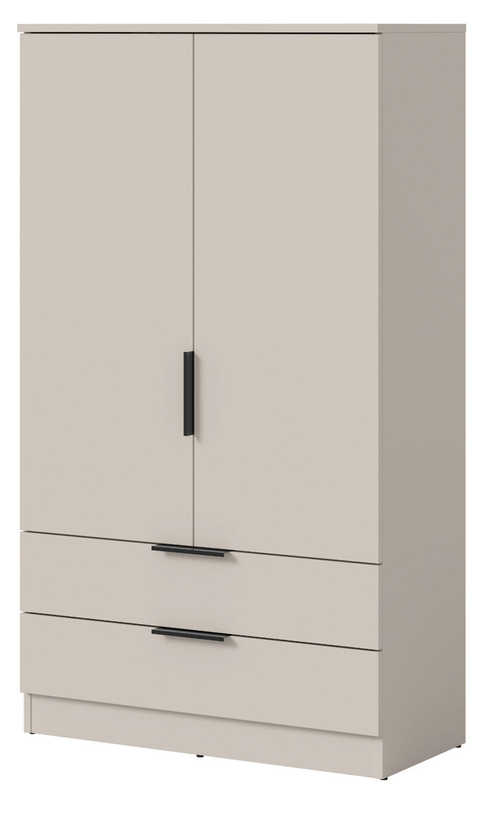 KLEIDERSCHRANK kaschmir 80 x 140 cm, Wäscheschrank 2-türig mit Einlegeböden - Kaschmir/Schwarz, Holzwerkstoff/Kunststoff (80/140/37cm) - Inn.Furn