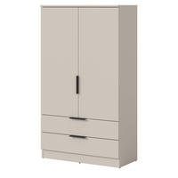 KLEIDERSCHRANK kaschmir 80 x 140 cm, Wäscheschrank 2-türig mit Einlegeböden - Kaschmir/Schwarz, Holzwerkstoff/Kunststoff (80/140/37cm) - Inn.Furn
