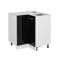 ECKUNTERSCHRANK R-Line Schwarz Hochglanz 75.6 cm ohne AP - Schwarz Hochglanz/Schwarz, Holzwerkstoff (75.6/81.6/46cm) - Vicco