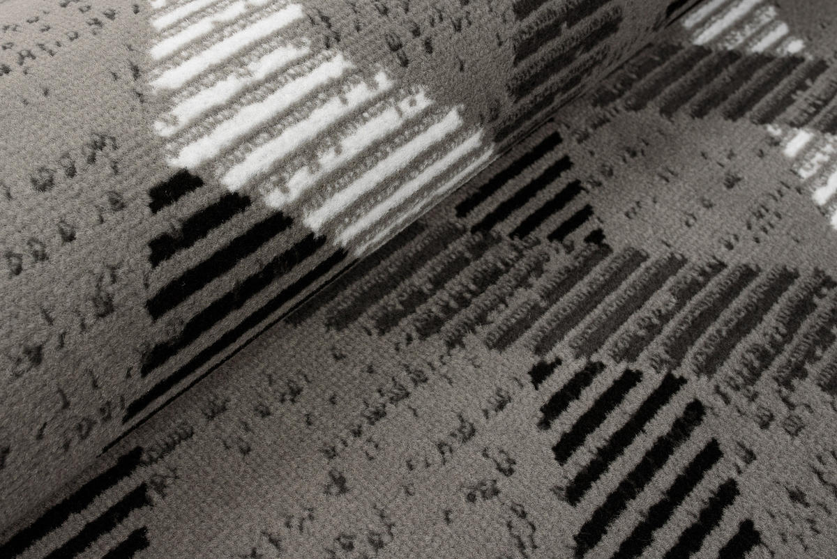 TEPPICH LUXURY Grau Rauten Geometrisch 140/200 cm - Grau, Textil (140/200cm) - Tapiso