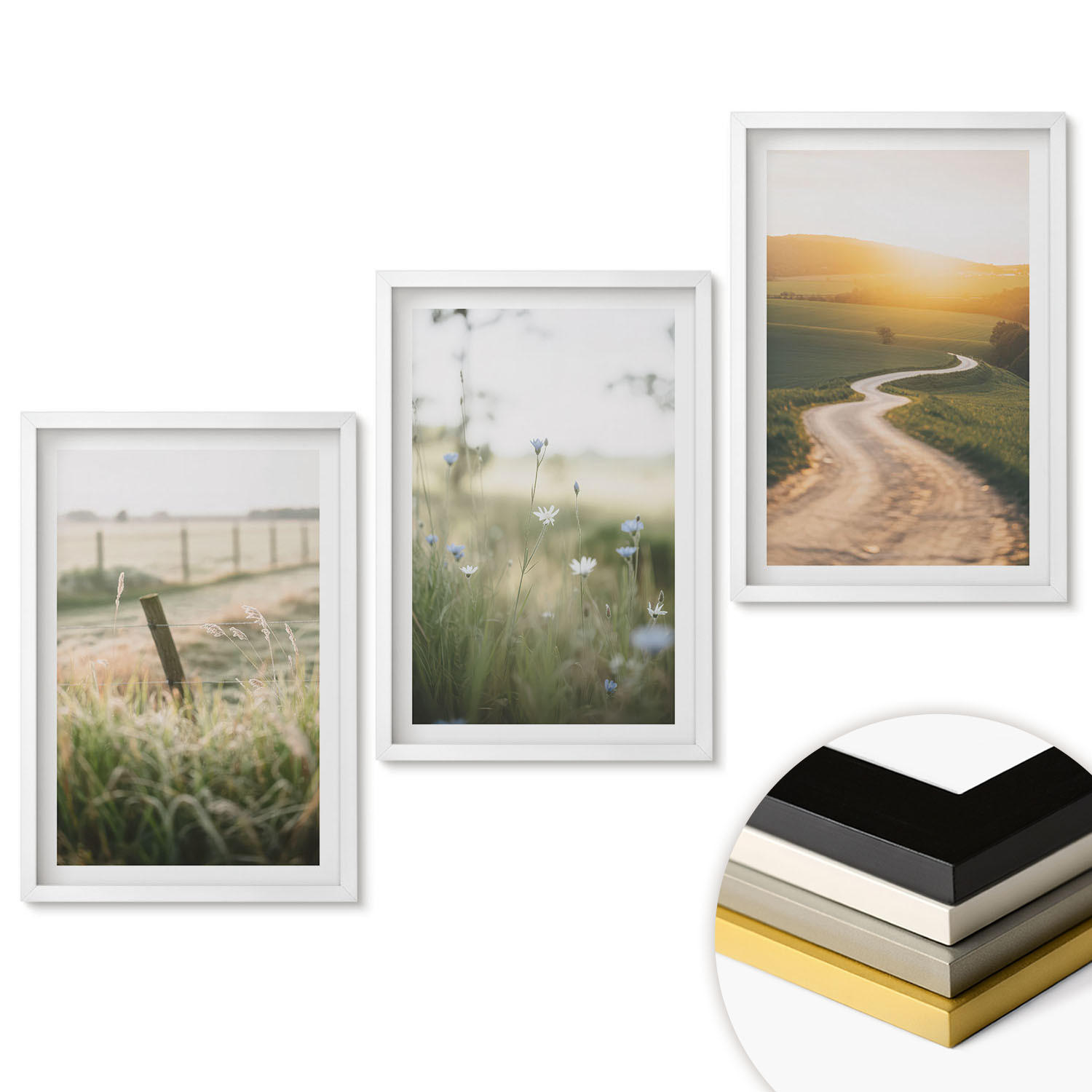 ArtPrintCave Wandbilder Weiß 40x60 cm
