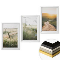 WANDBILDER 3er-Set - 40x60 cm Weißer Rahmen - Landschaftswiesenstraße West - Weiß, Kunststoff (40/60cm) - ArtPrintCave