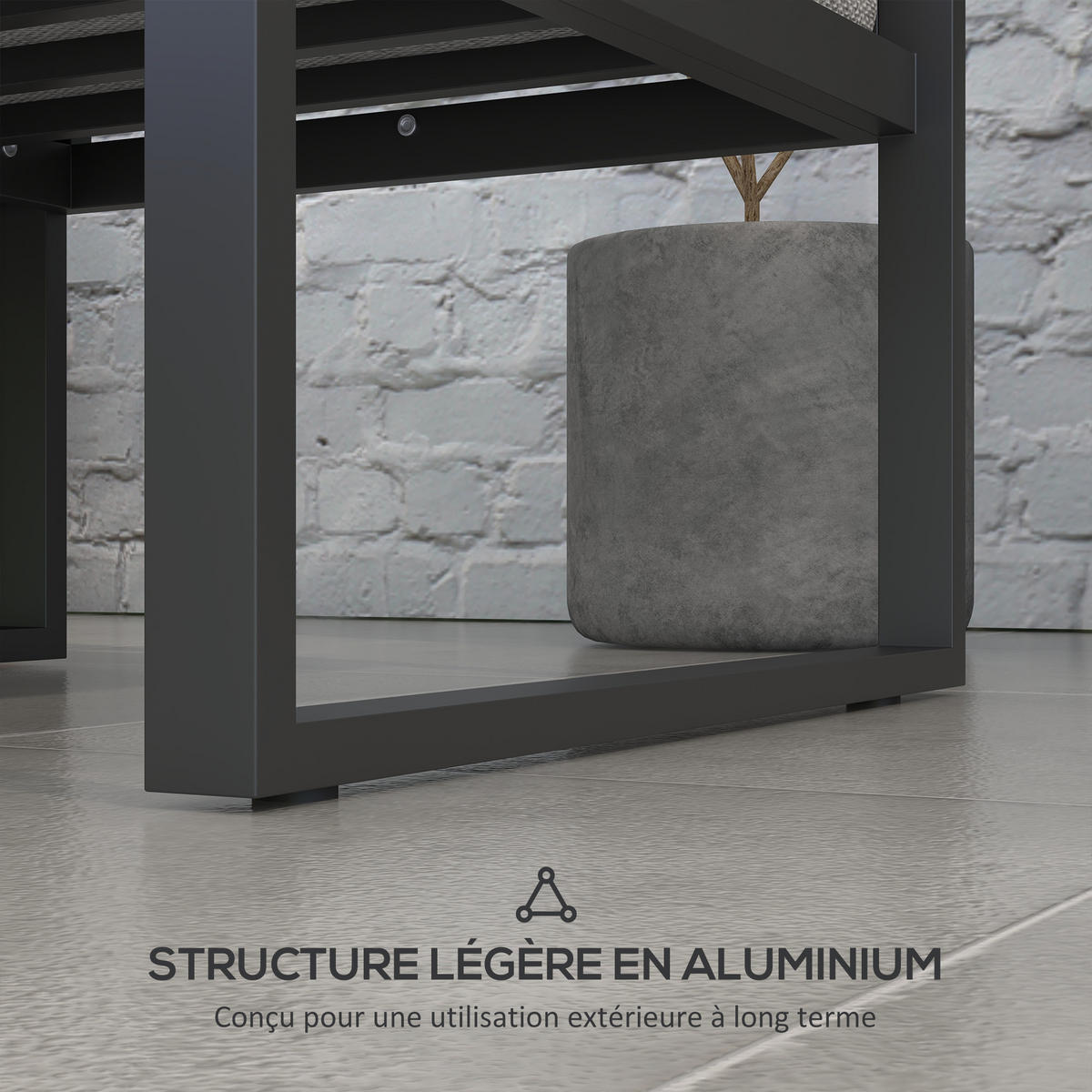 LOUNGEGARNITUR 6-teilig DE-13398 Schwarz/Holzoptik - Grau, Metall - ComfortXL
