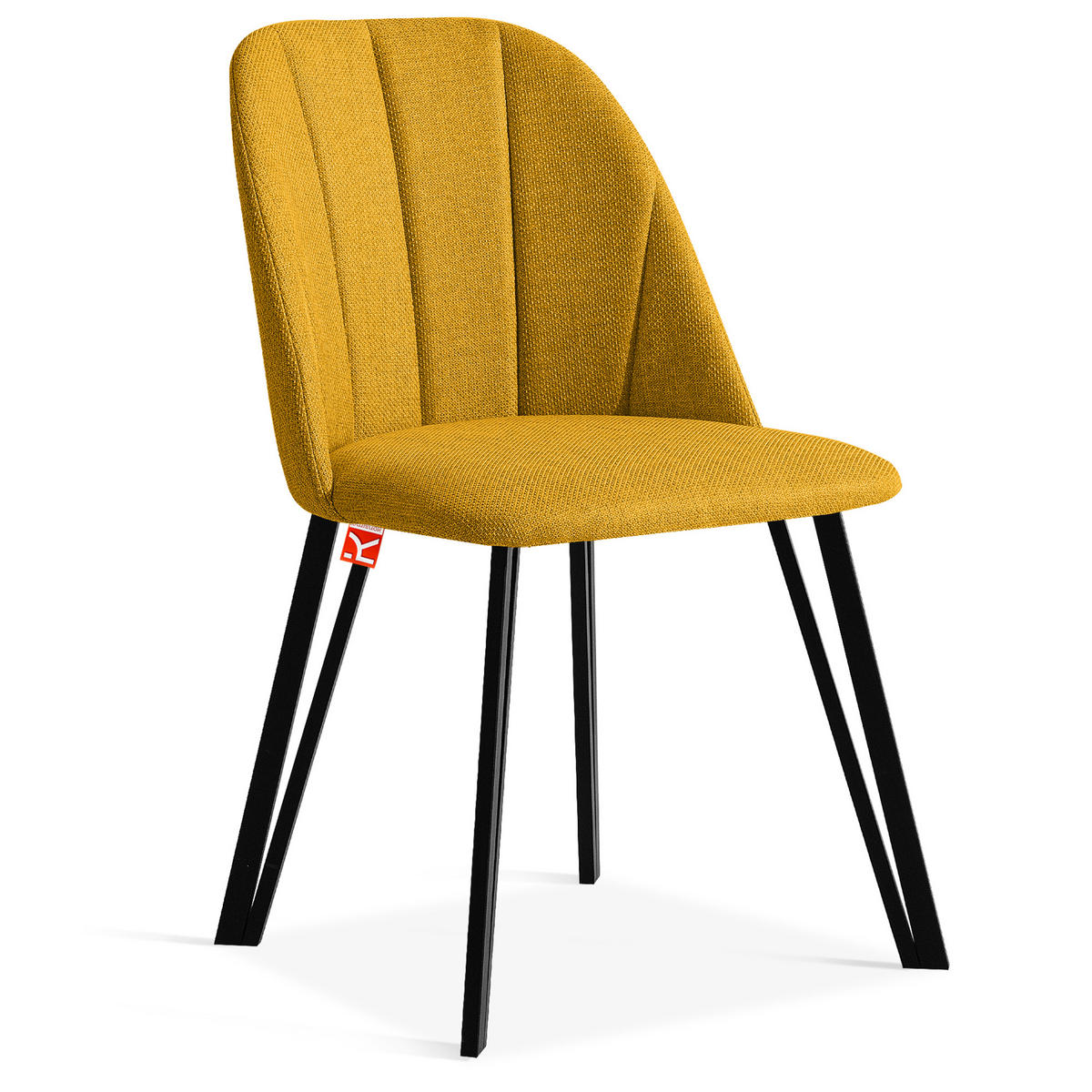 POLSTERSTUHL SPENO Esszimmerstühle 2er Set - Schwarz/Honig, Holz/Textil (52/85/58cm) - KONSIMO®