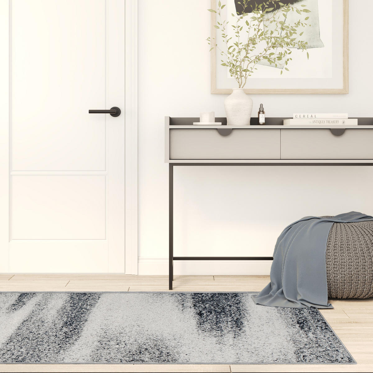 TEPPICHLÄUFER SARI dunkelgrau abstrakt 100/500 cm - Dunkelgrau, Textil (100/500cm) - Tapiso