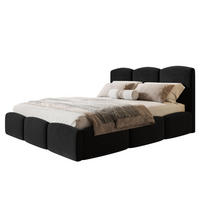 BETT 90x200 - Polsterbett mit Bettkasten und Metallrahmen - Modern Betten - Weicher Jasminstoff - Kollektion Zoya - Schwarz - Schwarz, Holz/Textil (90/200cm) - Alpi-Möbel