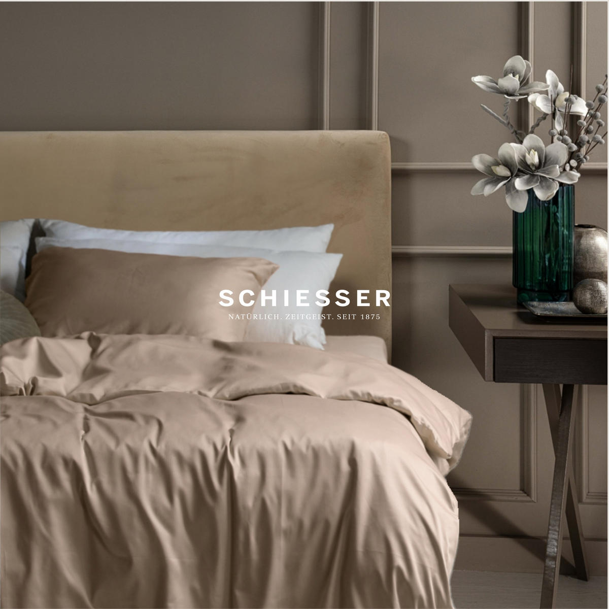 BETTWÄSCHESET Ella - Baumwollsatin - 2-teilig - 135 x 200 cm - Cappuccino - Cappuccino, Textil (135/200cm) - SCHIESSER