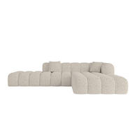 ECKSOFA Ottomane Rechts OLEA-L2 - 289x176x71 cm Beige - Beige/Schwarz, Holzwerkstoff/Kunststoff (289/176cm)
