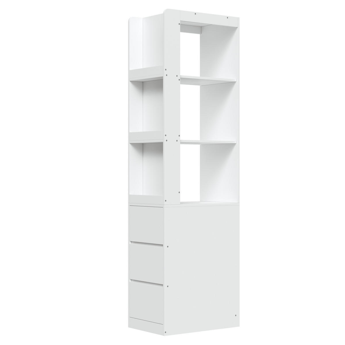 HIGHBOARD 60/200/40 cm Weiß aus Spanplatte mit 3 Schubladen - Weiß, Holzwerkstoff (40/200/60cm) - OKMYHOME