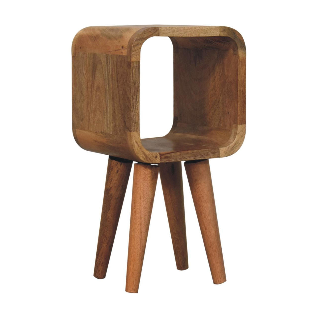NACHTTISCH Massivholz Mini Oak-ish, Offenes Fach, Hellbraun - Hellbraun, Mangoholz/Holz (20/40/20cm) - Artisan Furniture
