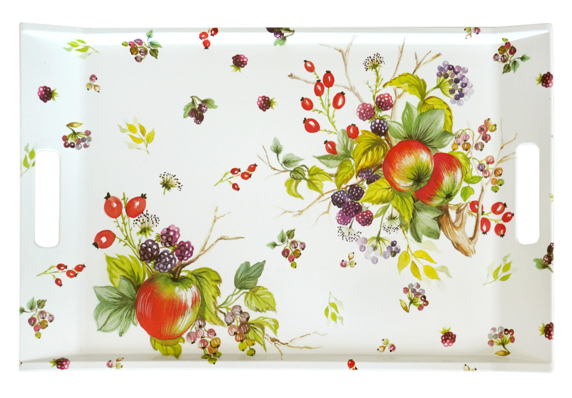 TABLETT Brombeeren, rechteckige Serviertablett mit Griff 54x35 cm - Brombeere, Kunststoff (35/3/54cm) - Lashuma