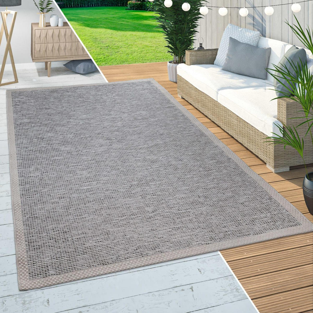 OUTDOORTEPPICH 60/100 cm Quebec 135 - Beige, Kunststoff (60/100cm) - Paco Home