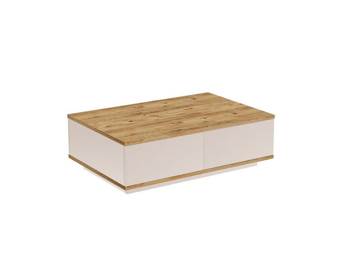 COUCHTISCH mit 2 Türen - Holzfarben & Beige - LOTULA - Beige, Holz (60/90/28.6cm) - Vente-Unique