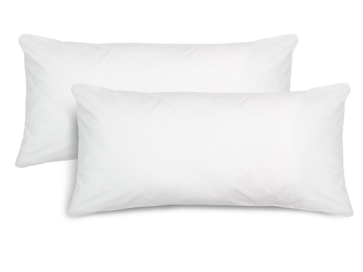 KISSENBEZUG, 2er-Set, 40x80 cm, 100% Baumwolle - Weiß, Textil (40/80cm) - Zollner