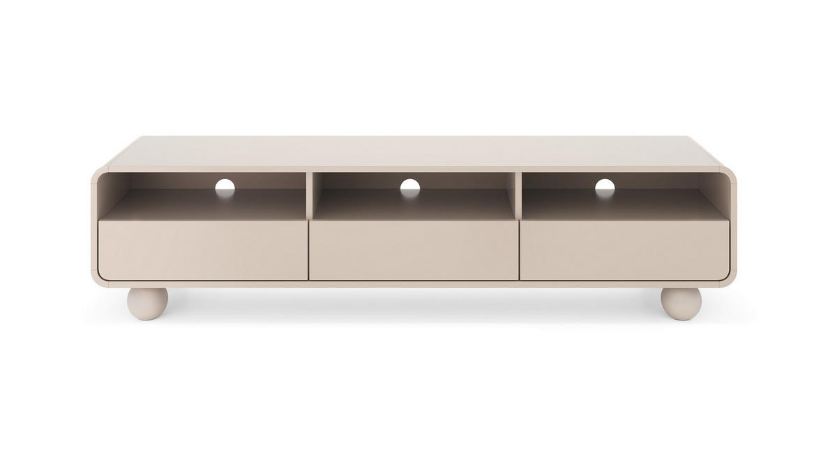 TV Lowboard 180 cm Boheme, Kaschmir, 3 Schubladen - Kaschmir, Holz (180/44/39cm) - Emporius