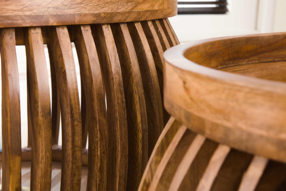 COUCHTISCH-SET LANI Braun Mango - Braun, Mangoholz/Holz (78/78/40cm) - KAWOLA