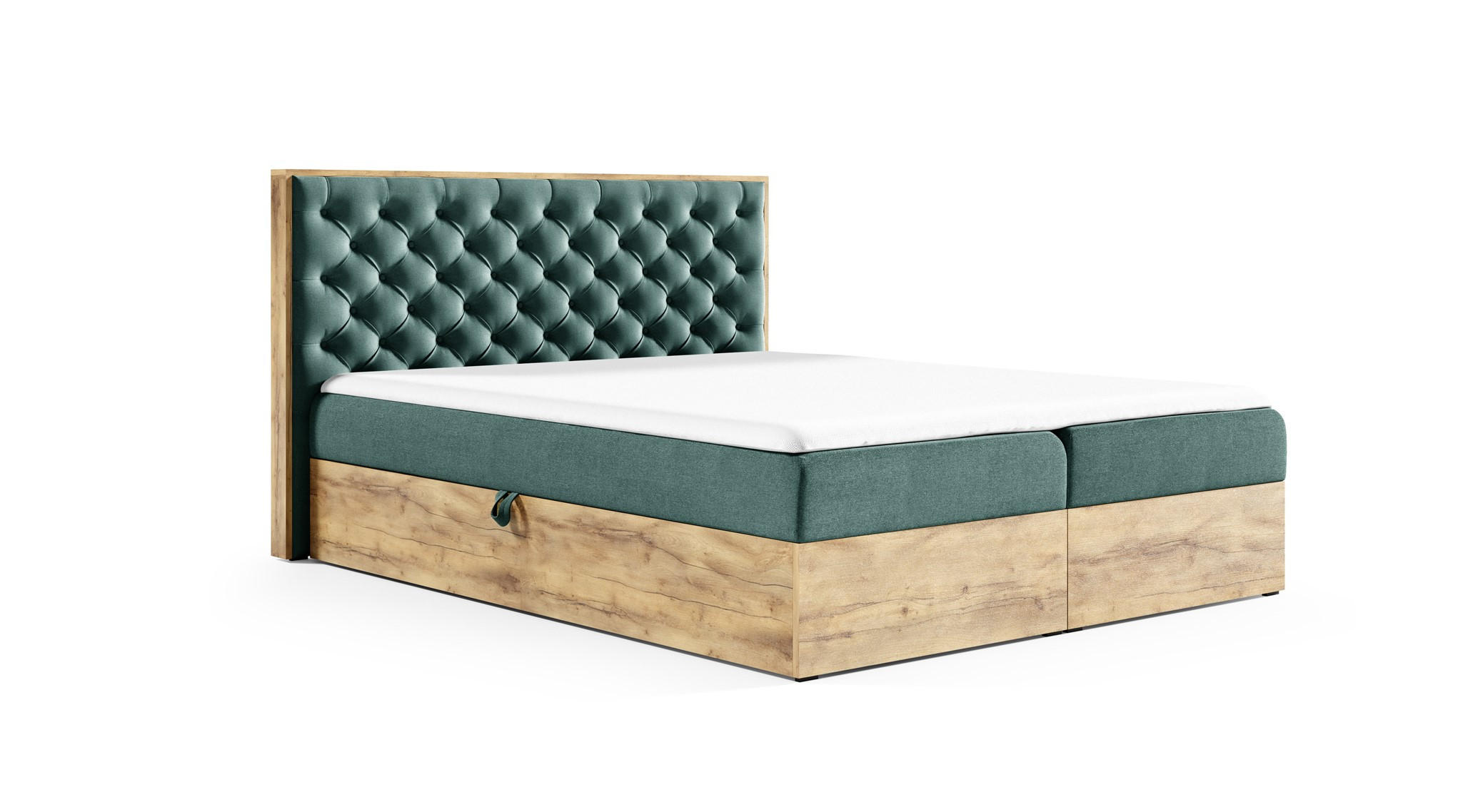 BOXBETT Diona überlänge Faro - Grün, Holzwerkstoff/Textil (200/220cm) - Fun Möbel