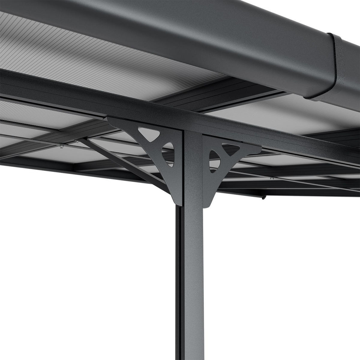 TERRASSENDACH Borneo Aluminium 6x3m dunkelgrau - Dunkelgrau, Metall (617/300/300cm) - Juskys